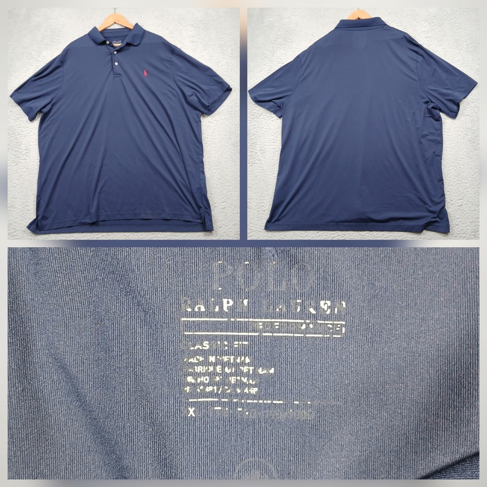 Polo Ralph Lauren Golf Polo Shirt Men's XL Navy Blue Performance read